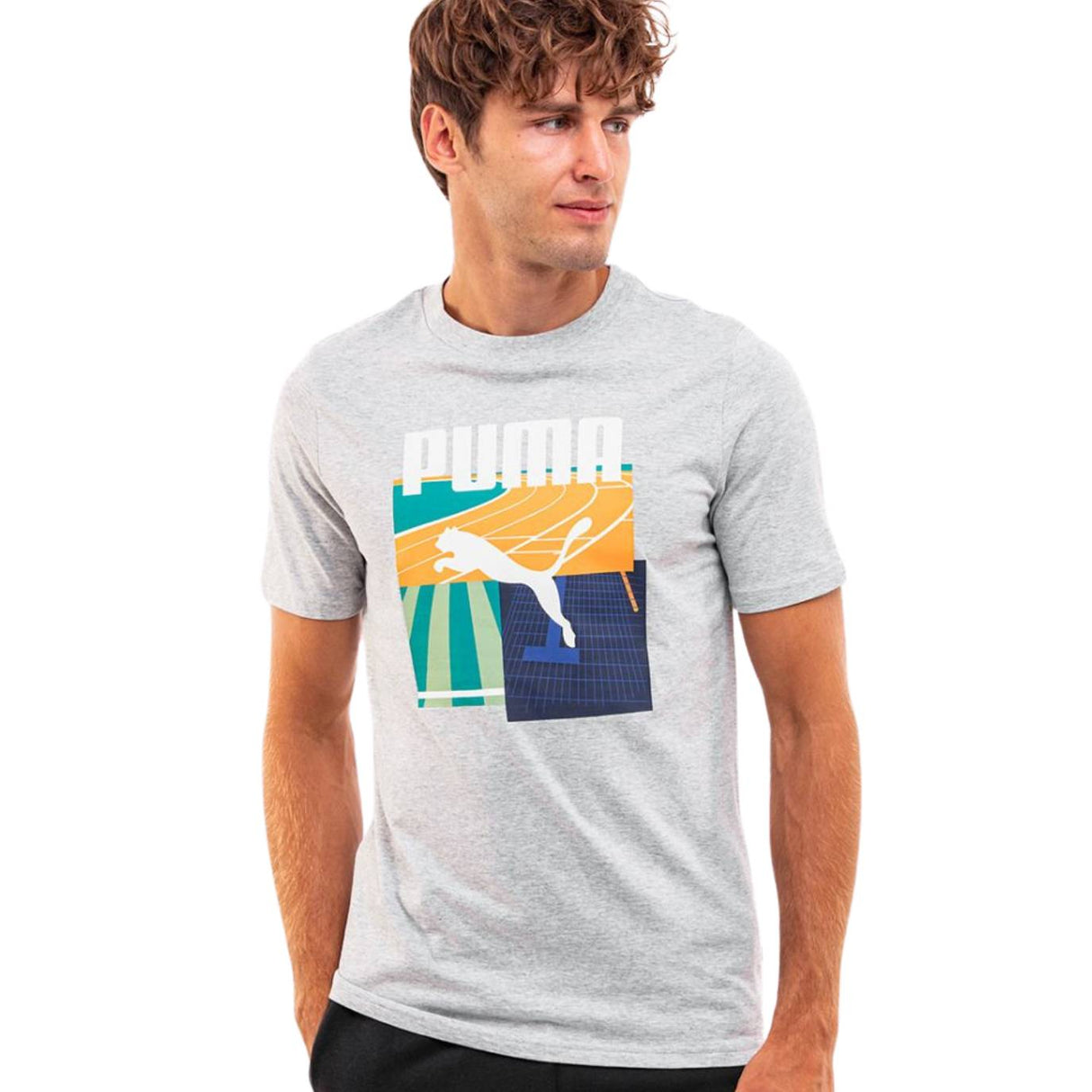 T-SHIRT PUMA 627909 04 GRAFHIC SUMMER GRIGIO COTONE