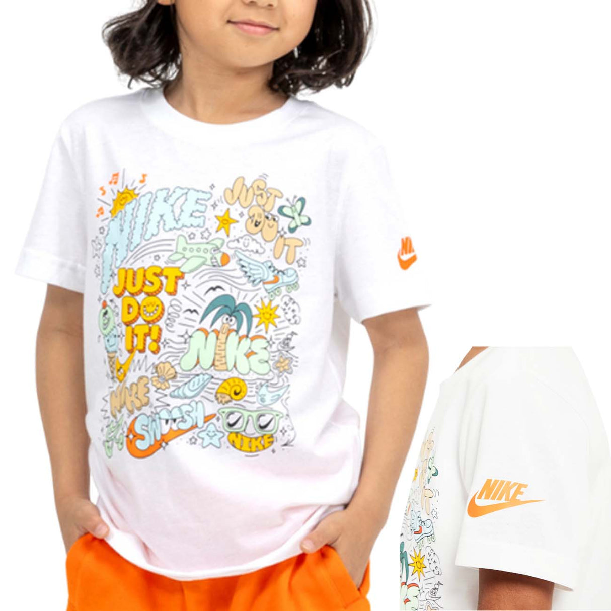 T-SHIRT RAGAZZI NIKE 86M094 001 COTONE BIANCO