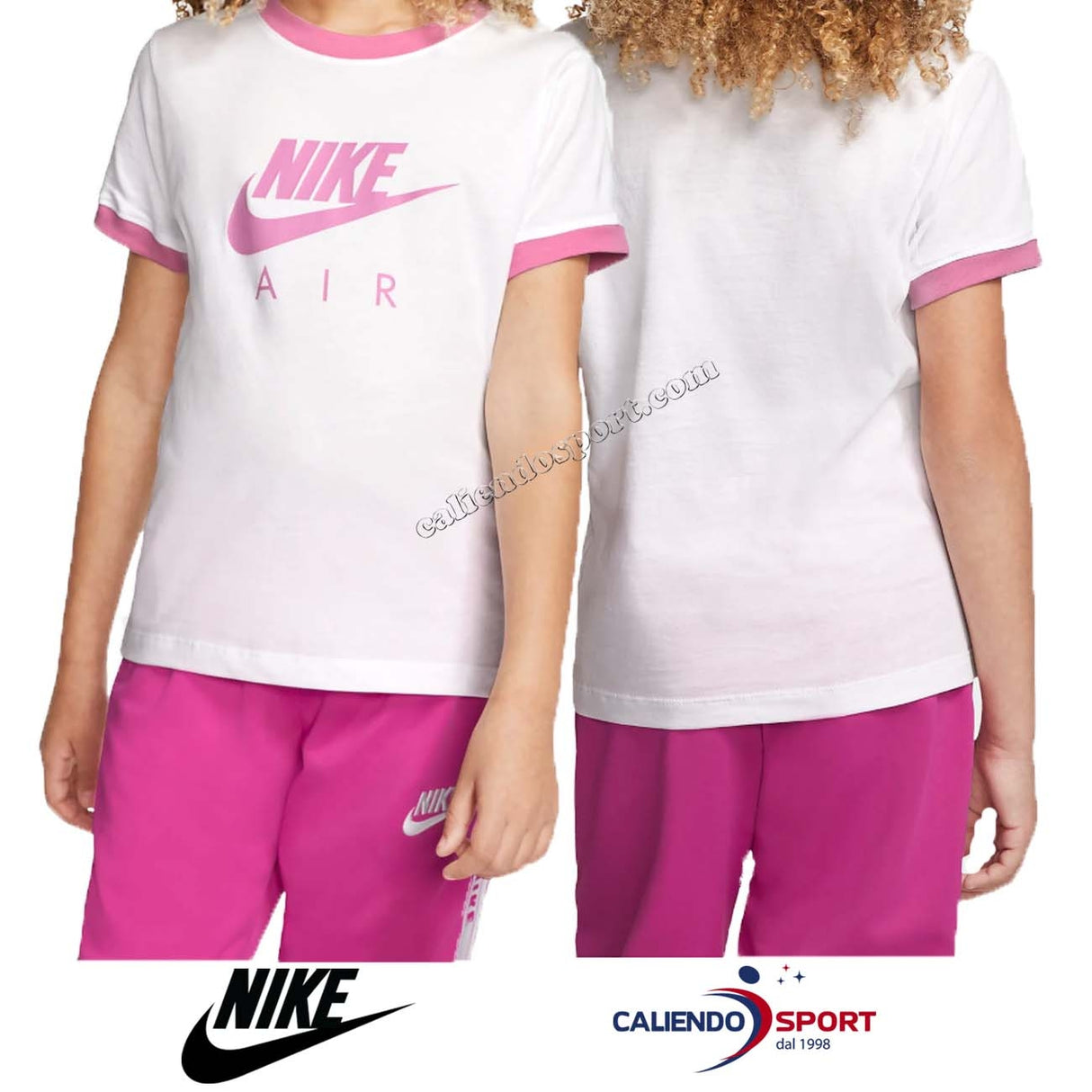 T-SHIRT NIKE FILLE CI8325 103 BLANC ROSE COTON