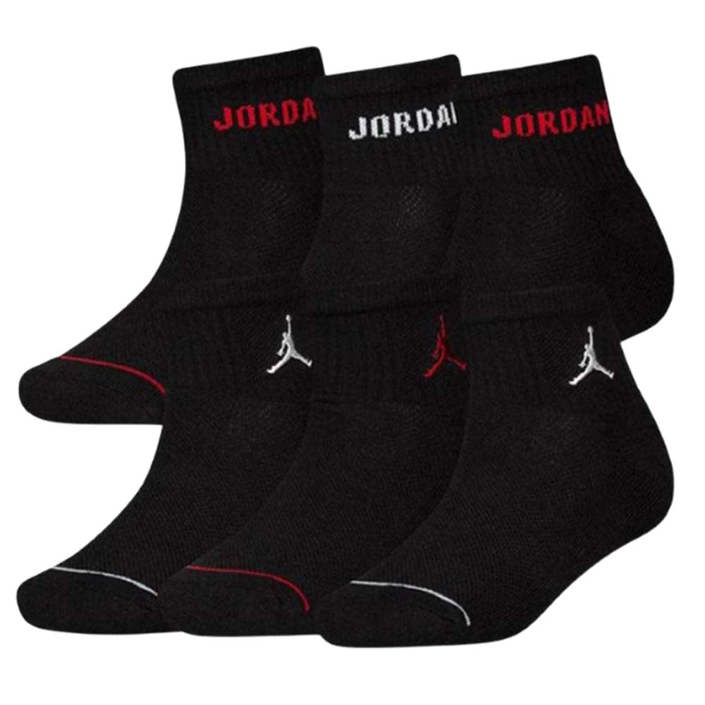 JORDAN NIKE SOCKS BJ0343 BOYS 6 PAIRS BLACK WHITE