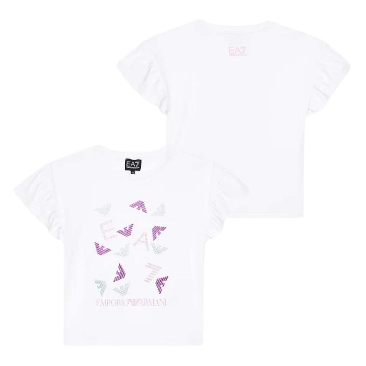 T-SHIRT BAMBINA ARMANI EA7 E24 3DFT10 FJLIZ 1100 COTONE