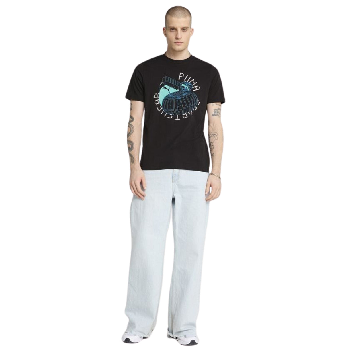 T-SHIRT PUMA 684833 01 GRAFICA EXSCUTION COTONE NERO