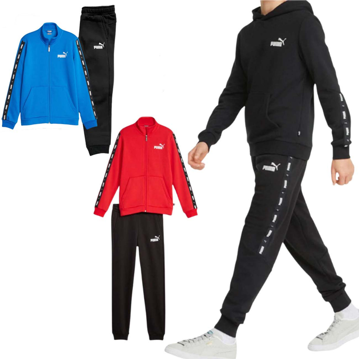 PUMA 670114 ESSENTIALS COTTON FLEECE TRACKSUIT FOR BOYS