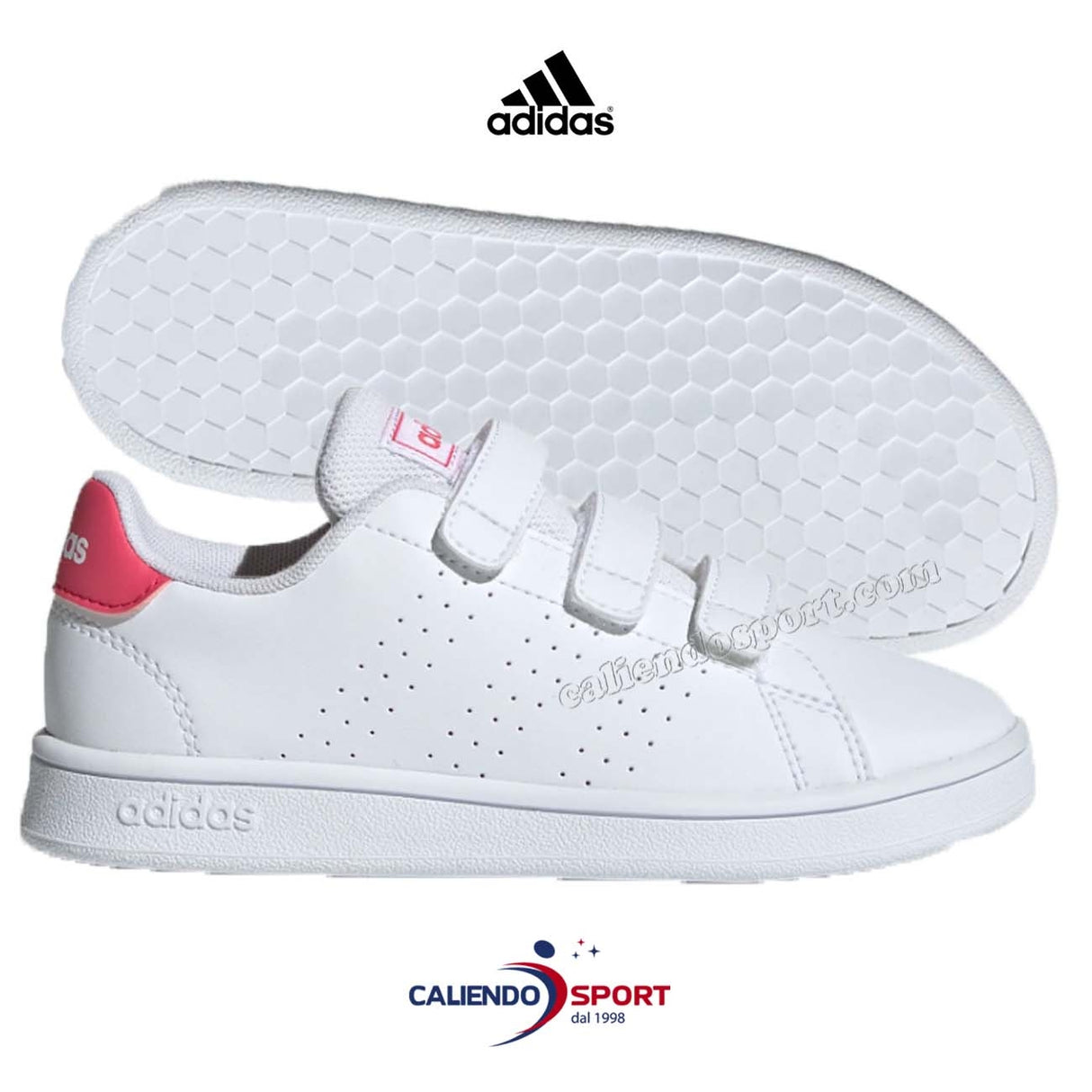 ADIDAS EF0221 WHITE ADVANTAGE VELCRO KIDS SHOES