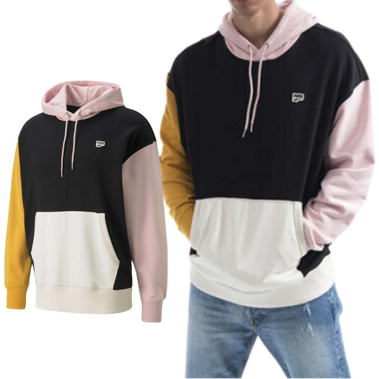 FELPA PUMA 531593 51 DOWNTOWN NERO COTONE GARZATO