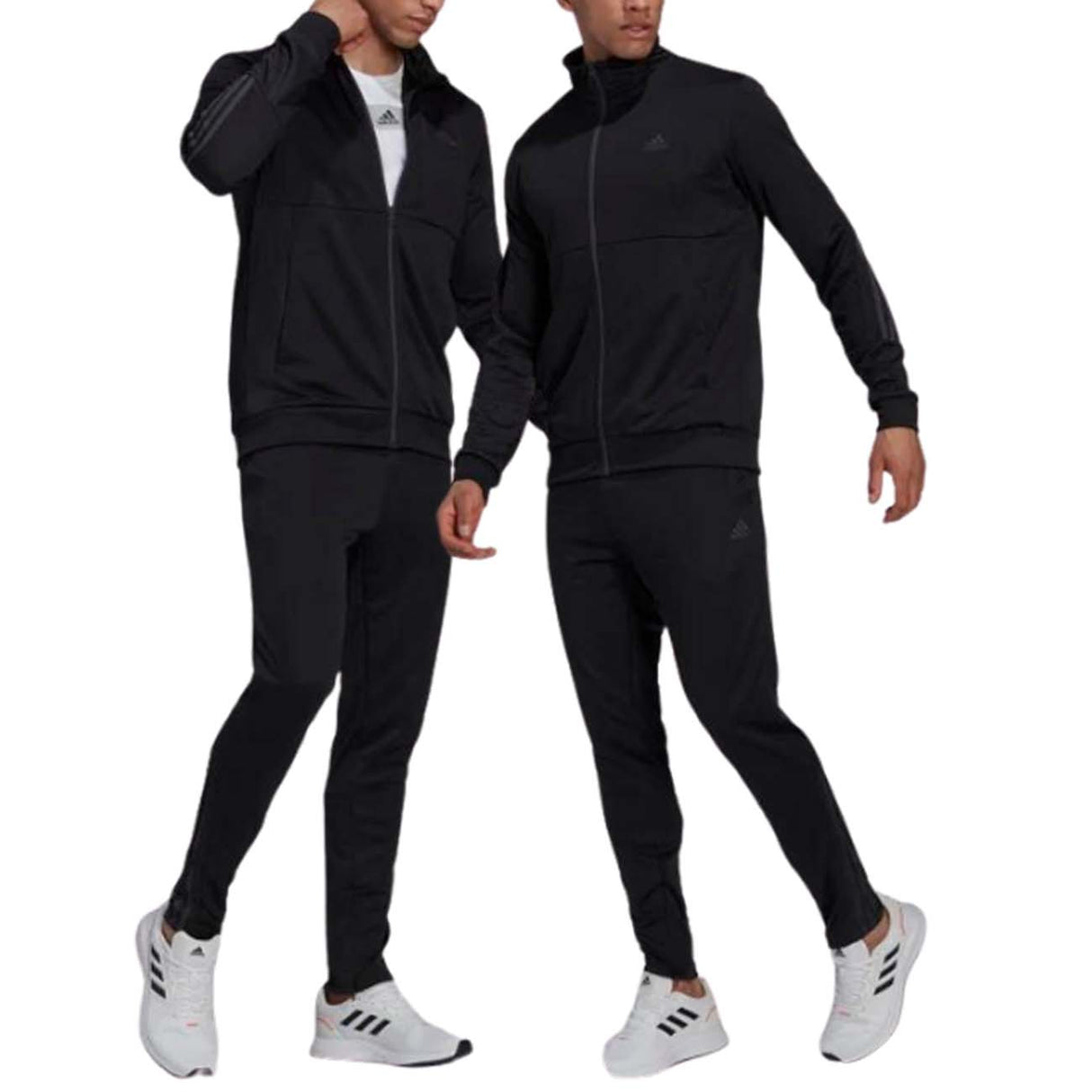 ADIDAS HI5401 SLIM ZIPPED ACETATE BLACK TRACKSUIT