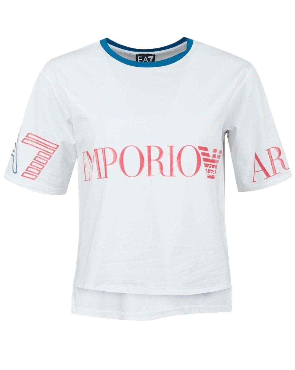 T-SHIRT DONNA EA7 EMPORIO ARMANI 3gtt34 BIANCO NERO COTONE