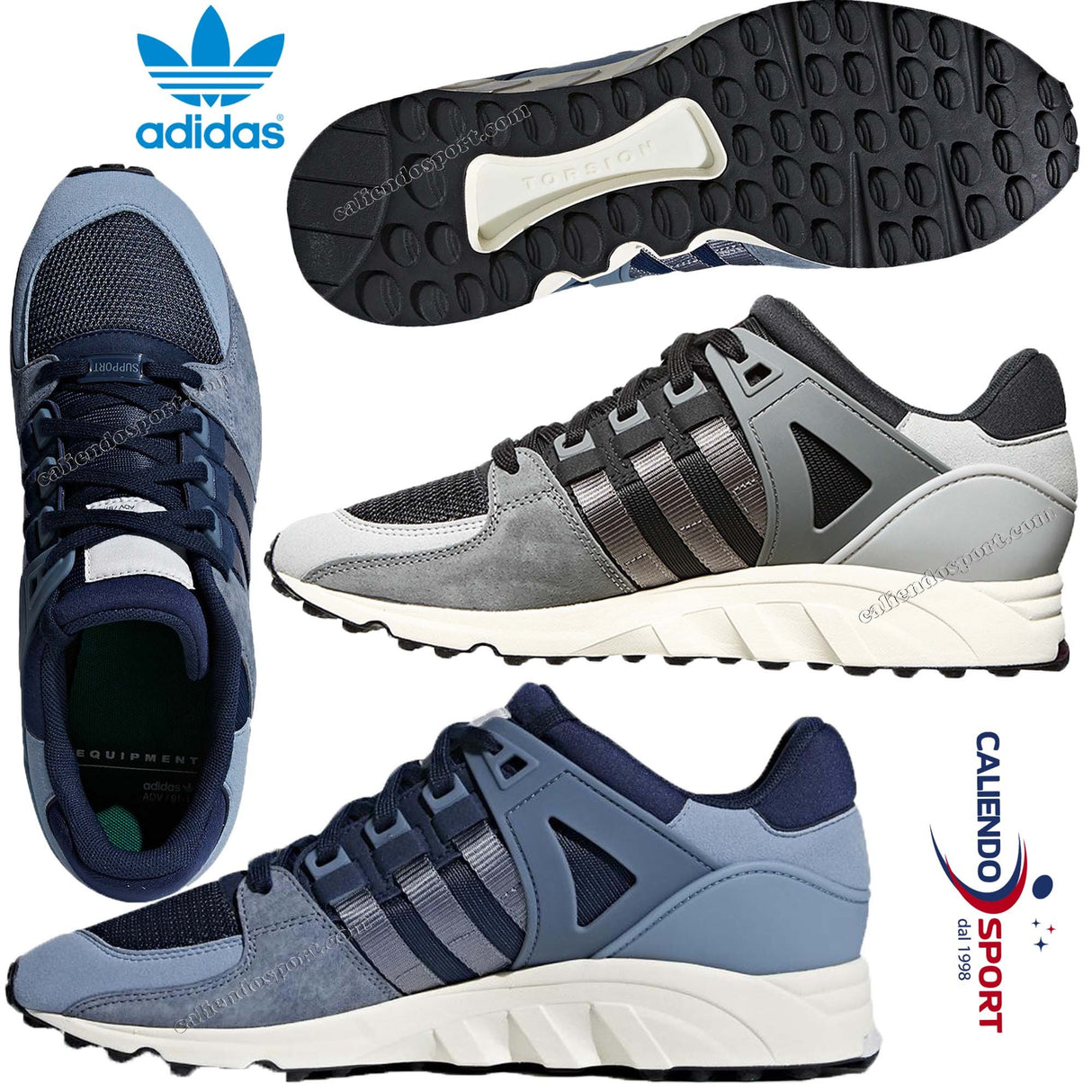 SCARPE EQT SUPPORT RF M CQ2420 CQ2419 GRIGIO BLU UOMO ADIDAS SNEAKER