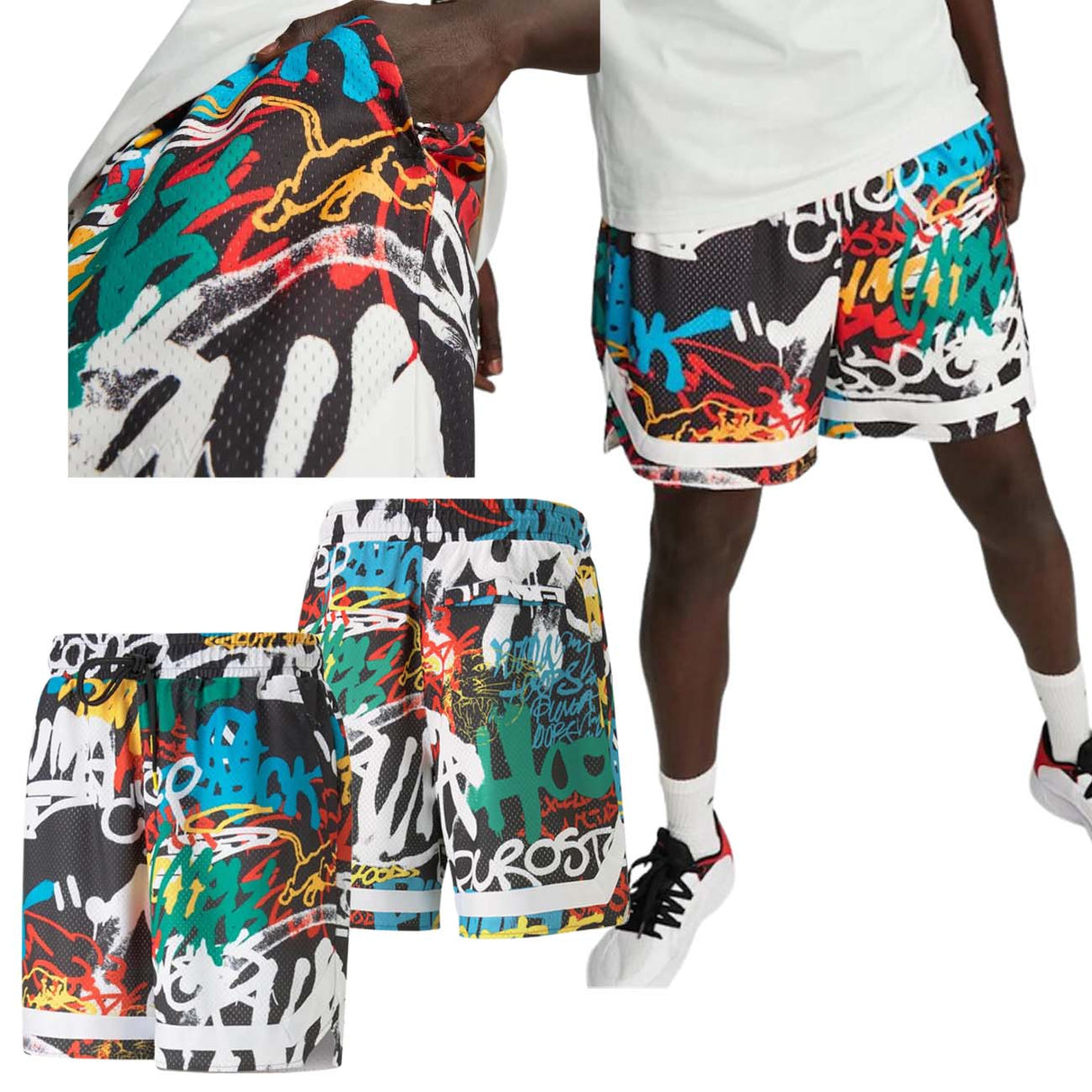 PUMA 539239 BASKET GRAFFITI SHORTS