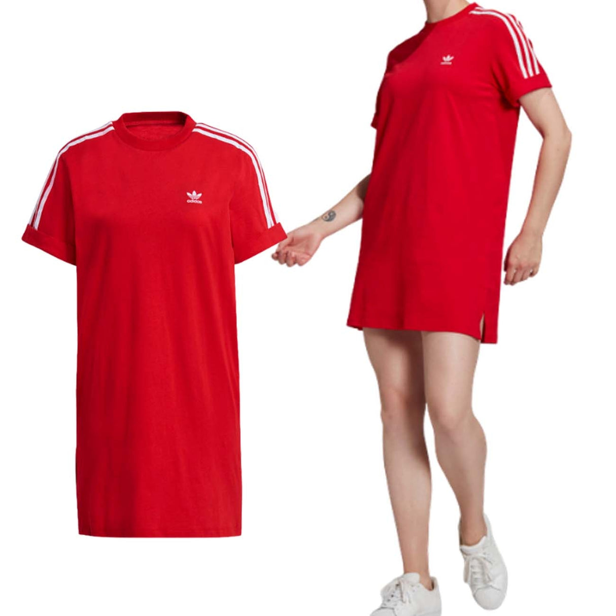 ADIDAS WOMEN'S DRESS GN2778 ADICOLOR CLASSICS ROLL-UP SLEEVE TEE