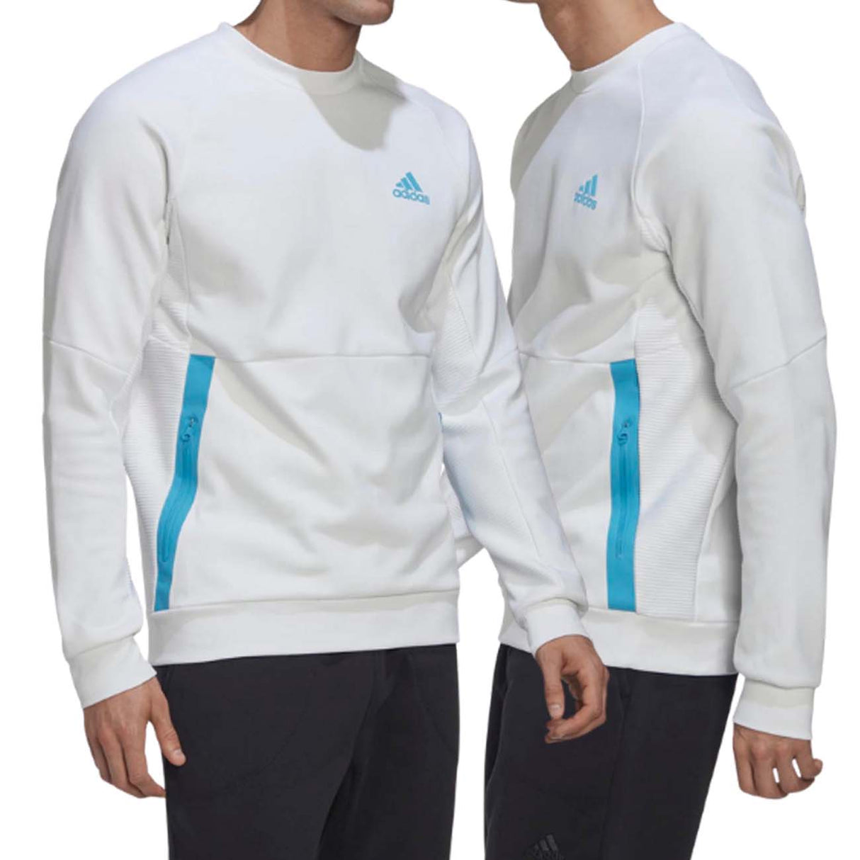 FELPA ADIDAS HL3857 GAMEDAY BIANCO COTONE