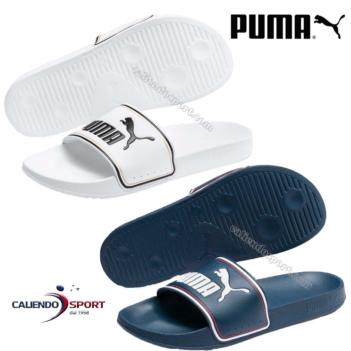 PUMA SALE 372276 BLUE WHITE LEADCAT FTR SLIPPERS