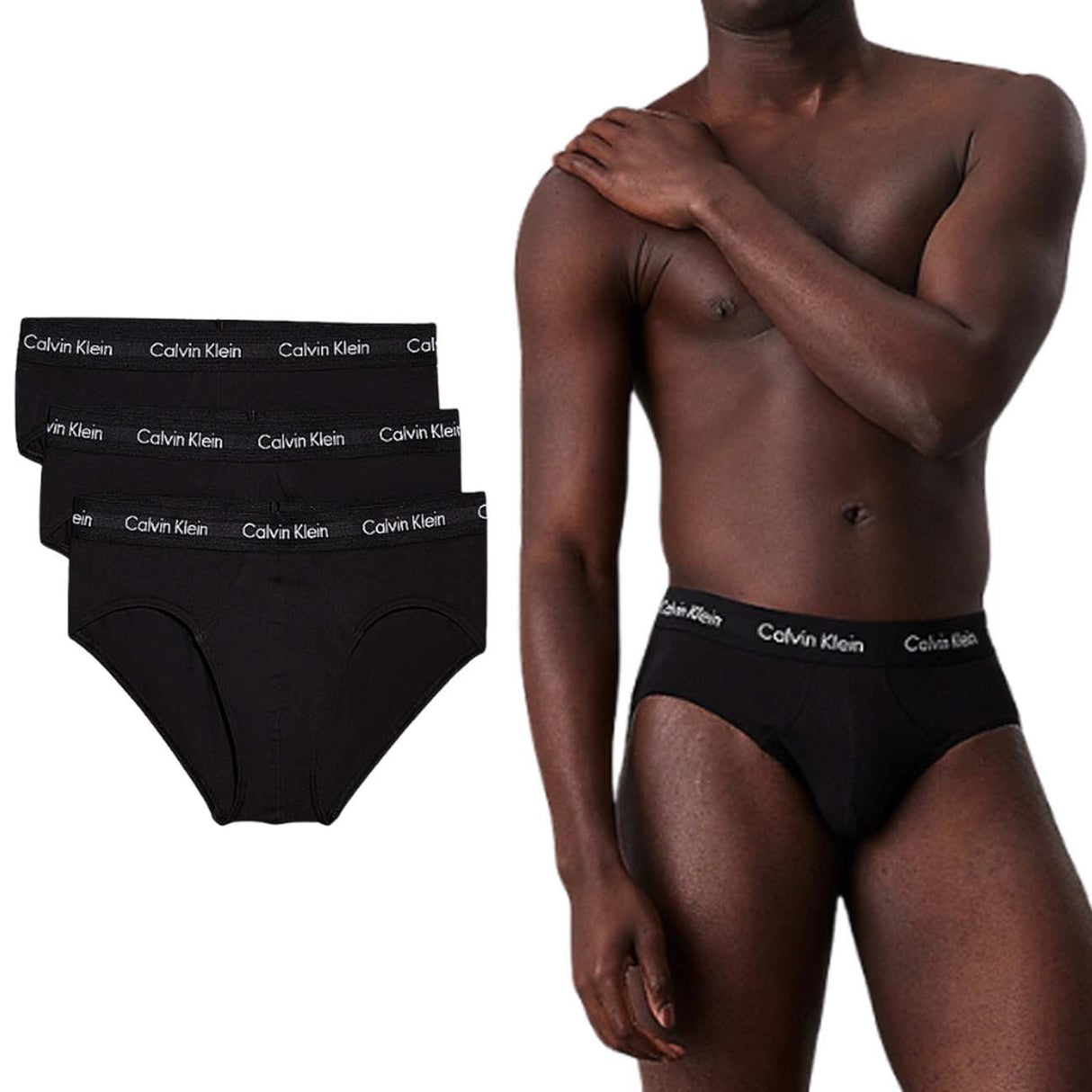 SLIP UOMO CALVIN KLEIN 0000U2661G XWB CONFEZIONE 3 PEZZI NERO
