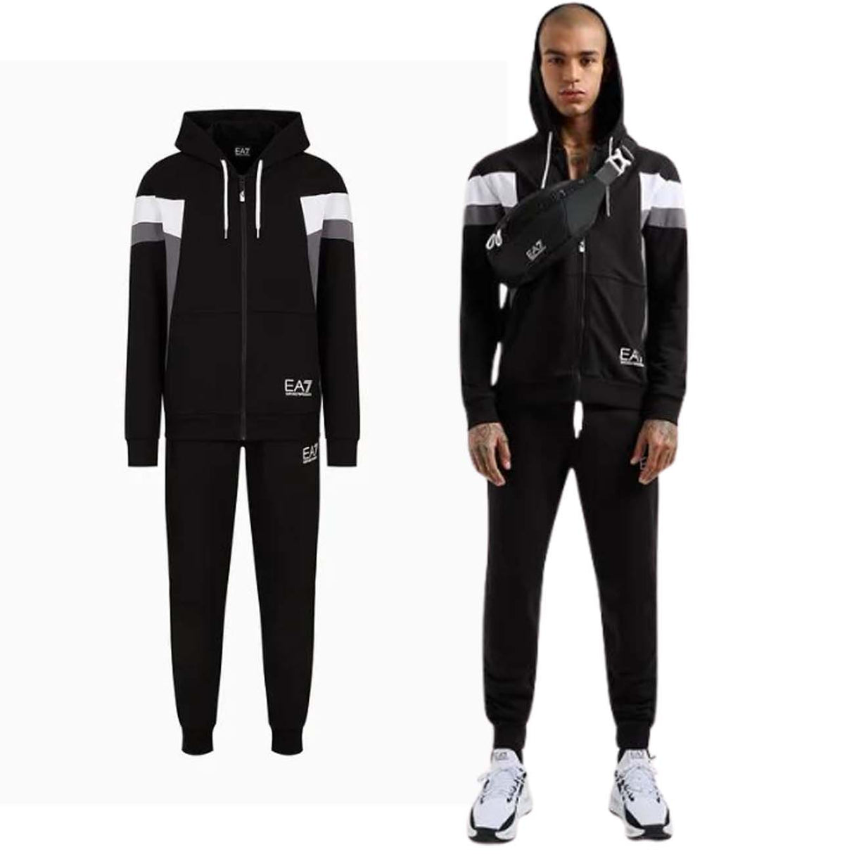 TUTA ARMANI EA7 E24 3DPV10 PJLIZ 1200 NERO COTONE