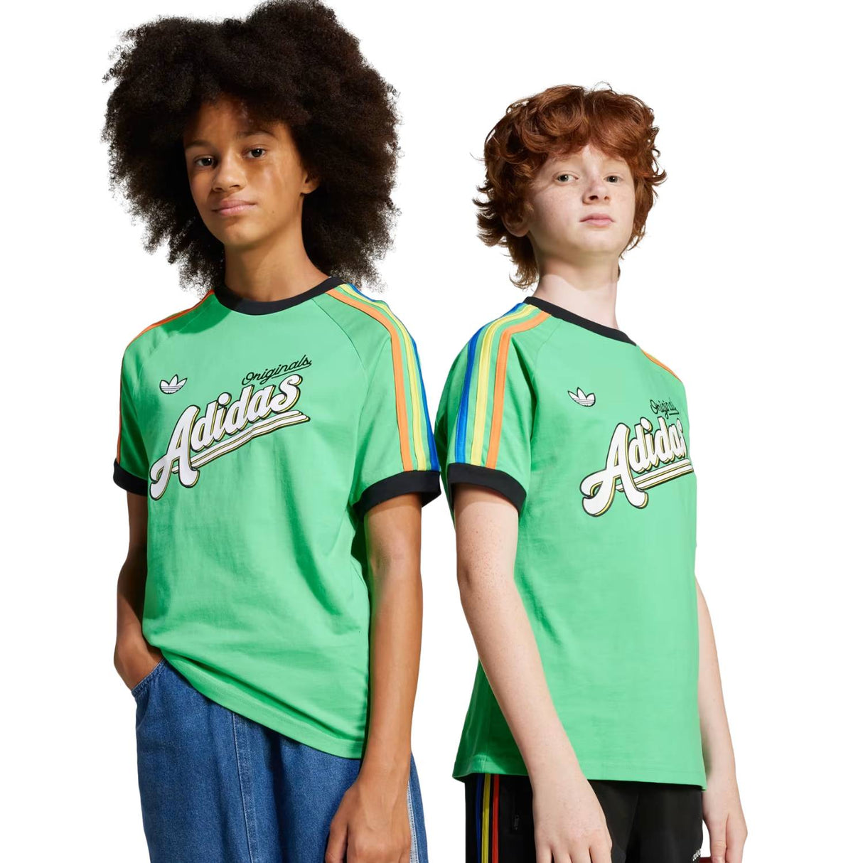 T-SHIRT RAGAZZI ADIDAS JC8405 3 STRISCE UNISEX VERDE