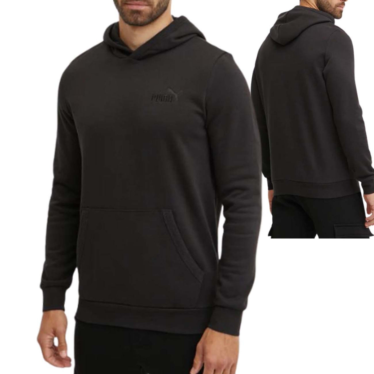 Sweat-shirt en polaire de coton noir PUMA 681889 01 ESS ELEVATED