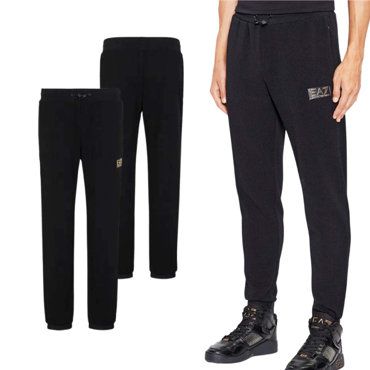 ARMANI EA7 I23 6RPP70 PJG1Z BLACK STRETCH PANTS