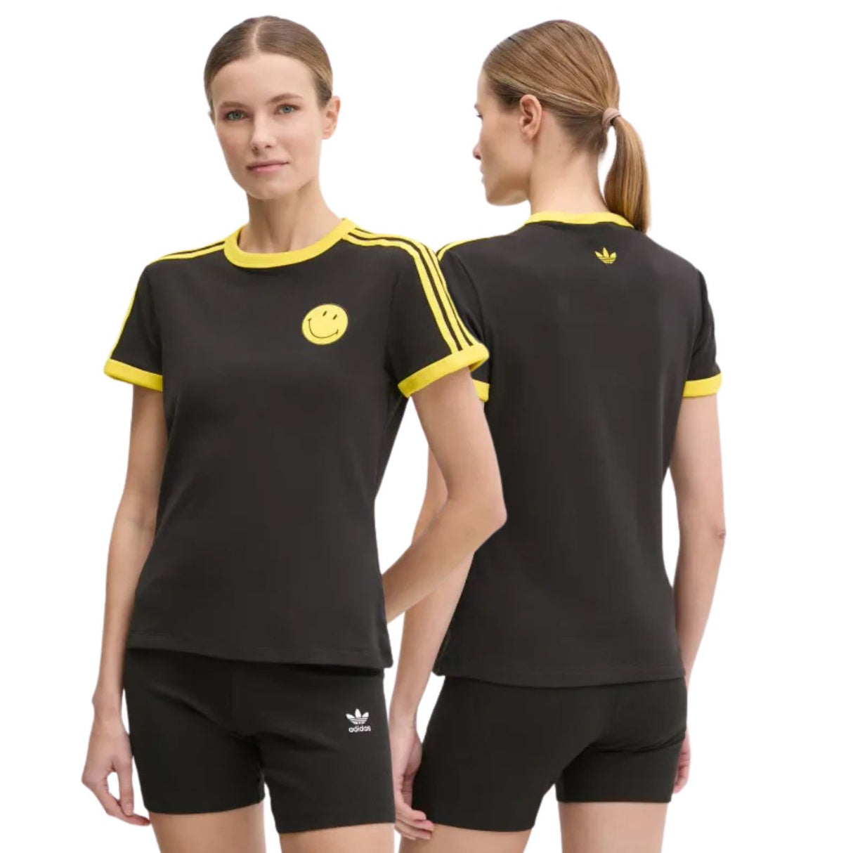 T-SHIRT DONNA ADIDAS JD2738 X SMILEY NERO COTONE