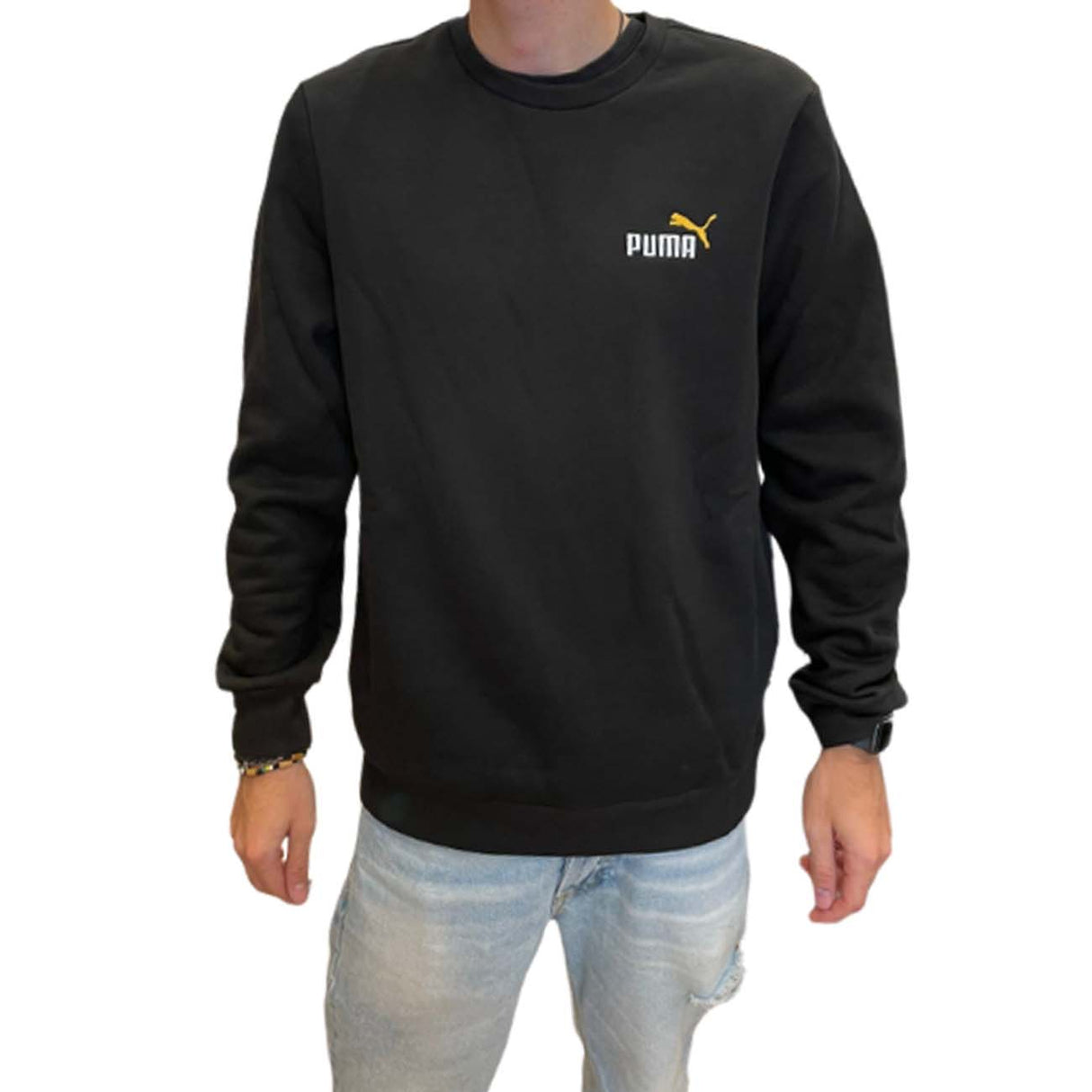 SWEAT-SHIRT PUMA 589249 01 POLAIRE EN COTON BRODÉ NOIR