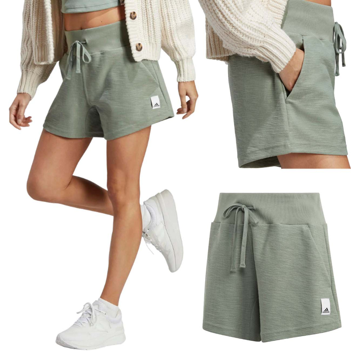 PANTALONCINO DONNA ADIDAS HZ1602 COTONE GARZATO TERRY