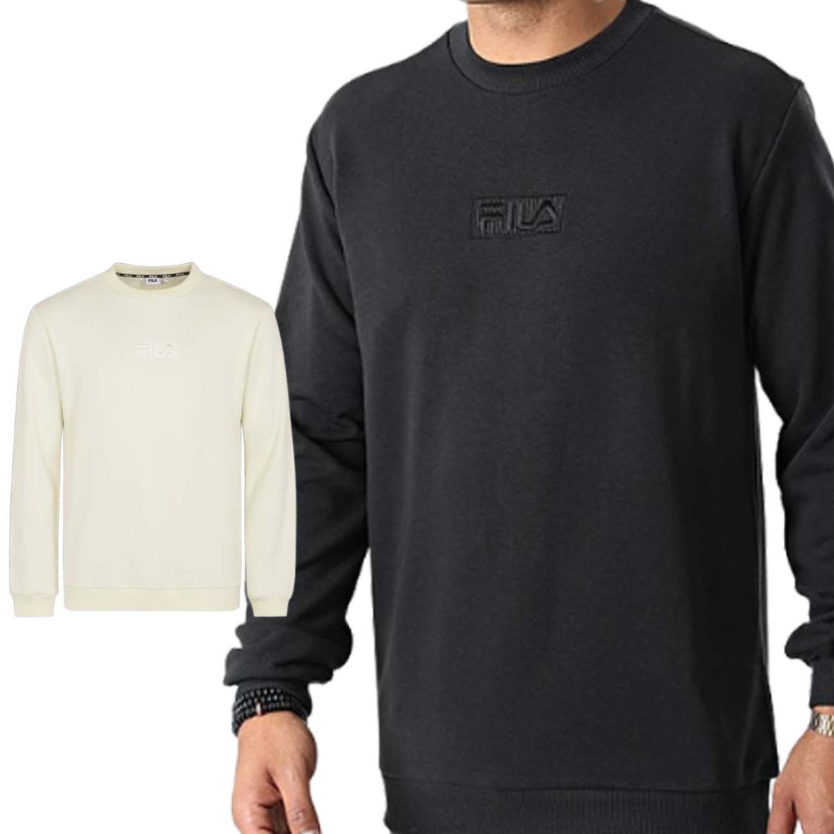 SWEAT-SHIRT EN COTON BROSSÉ AVEC LOGO FILA FAM0161