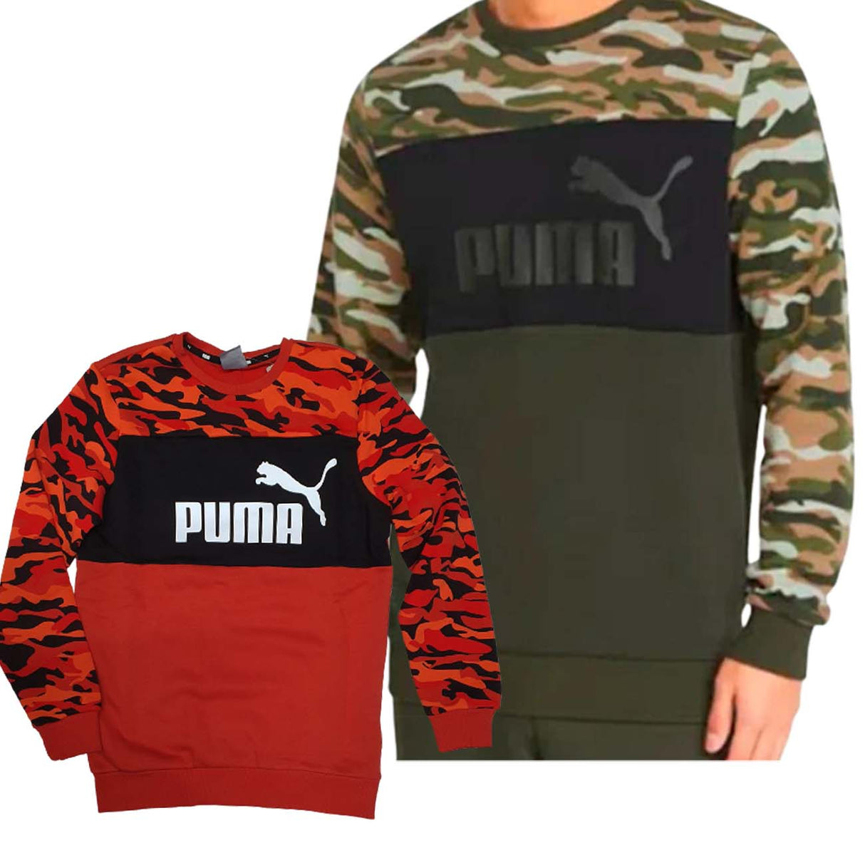 Sweat-shirt en polaire de coton camouflage Essentials PUMA 670255