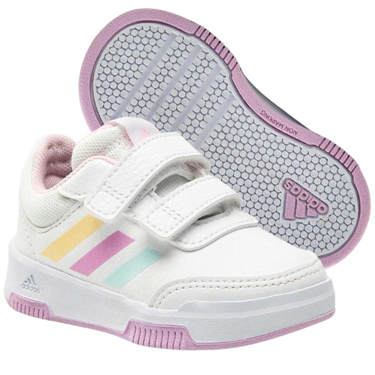 SCARPA BAMBINE ADIDAS GW6467 TENSAUR 2.0 STRAPPO BIANCO ROSA