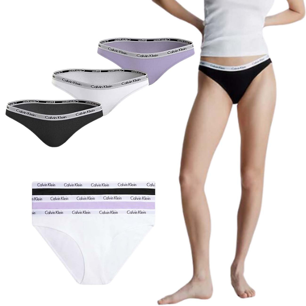 WOMEN'S BRIEF CALVIN KLEIN 000QD3588E HVN 3 PIECES