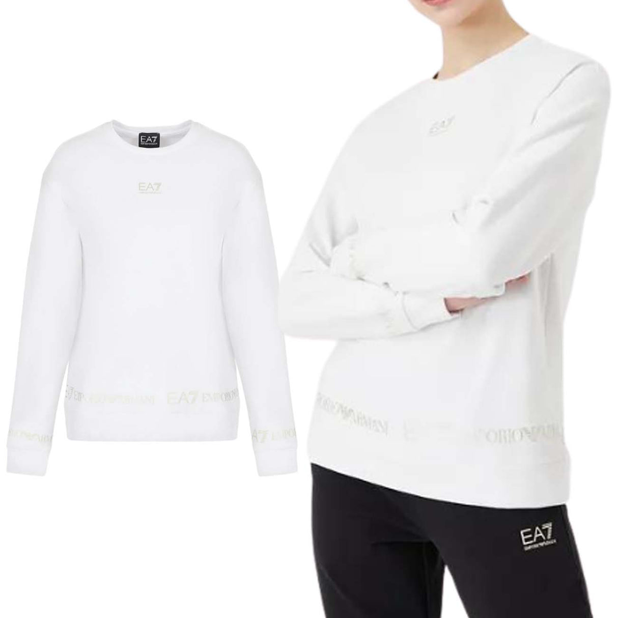 FELPA DONNA ARMANI EA7 6LTM09 TJFTZ 0101 BIANCO