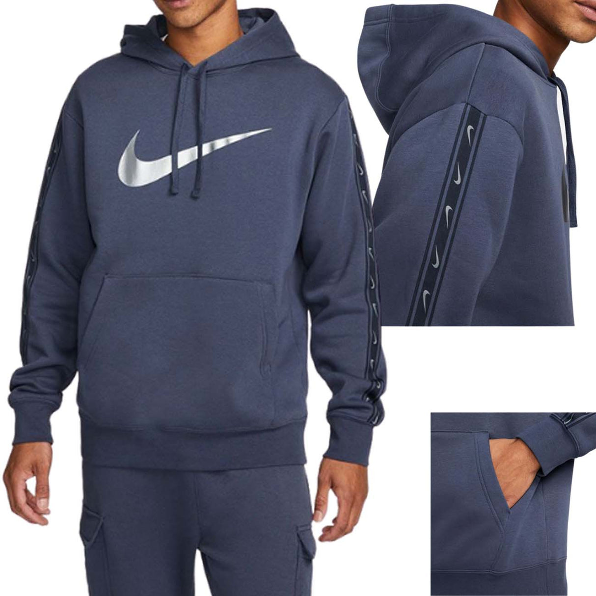 SWEAT-SHIRT NIKE DX2028 437 REPEAT COTON POLAIRE BLEU