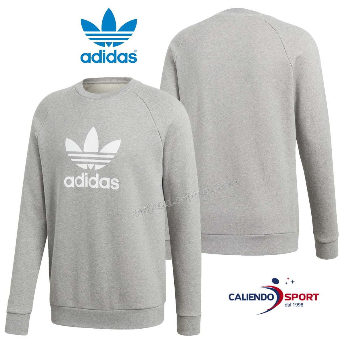 ADIDAS SWEATSHIRT CY4573 TREFOIL WARM-UP CREW ORIGINALS GRAY