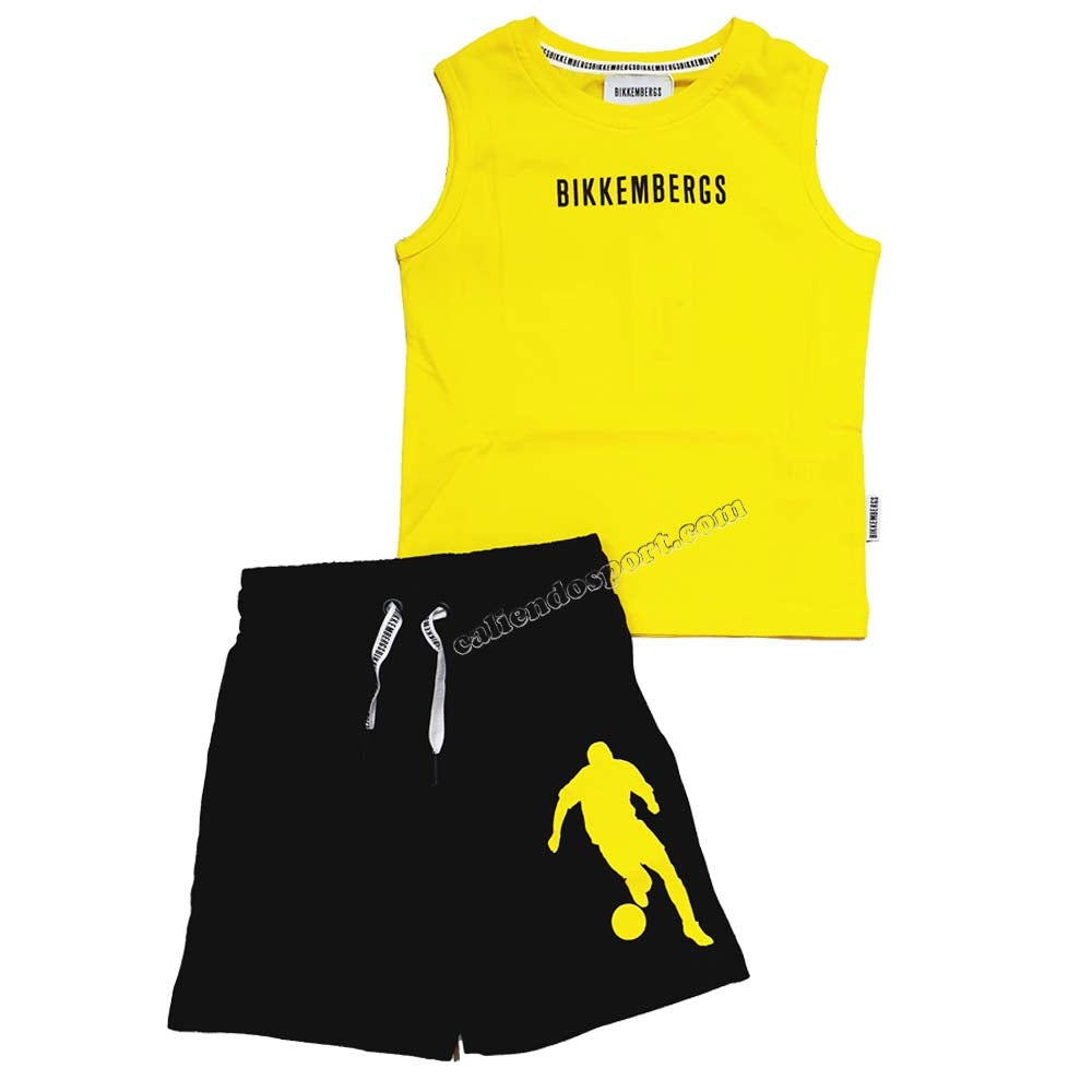 COMPLETO BAMBINI BIKKEMBERGS BK0285 COTONE SMANICATO+PANTALONCINO