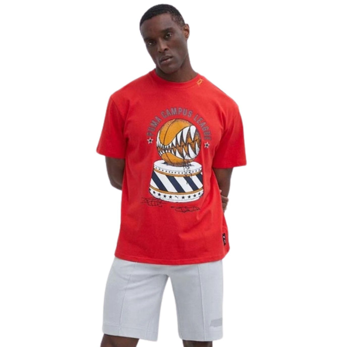 T-SHIRT PUMA 624740 01 GRAFHIC ROSSO SUMMER COTONE