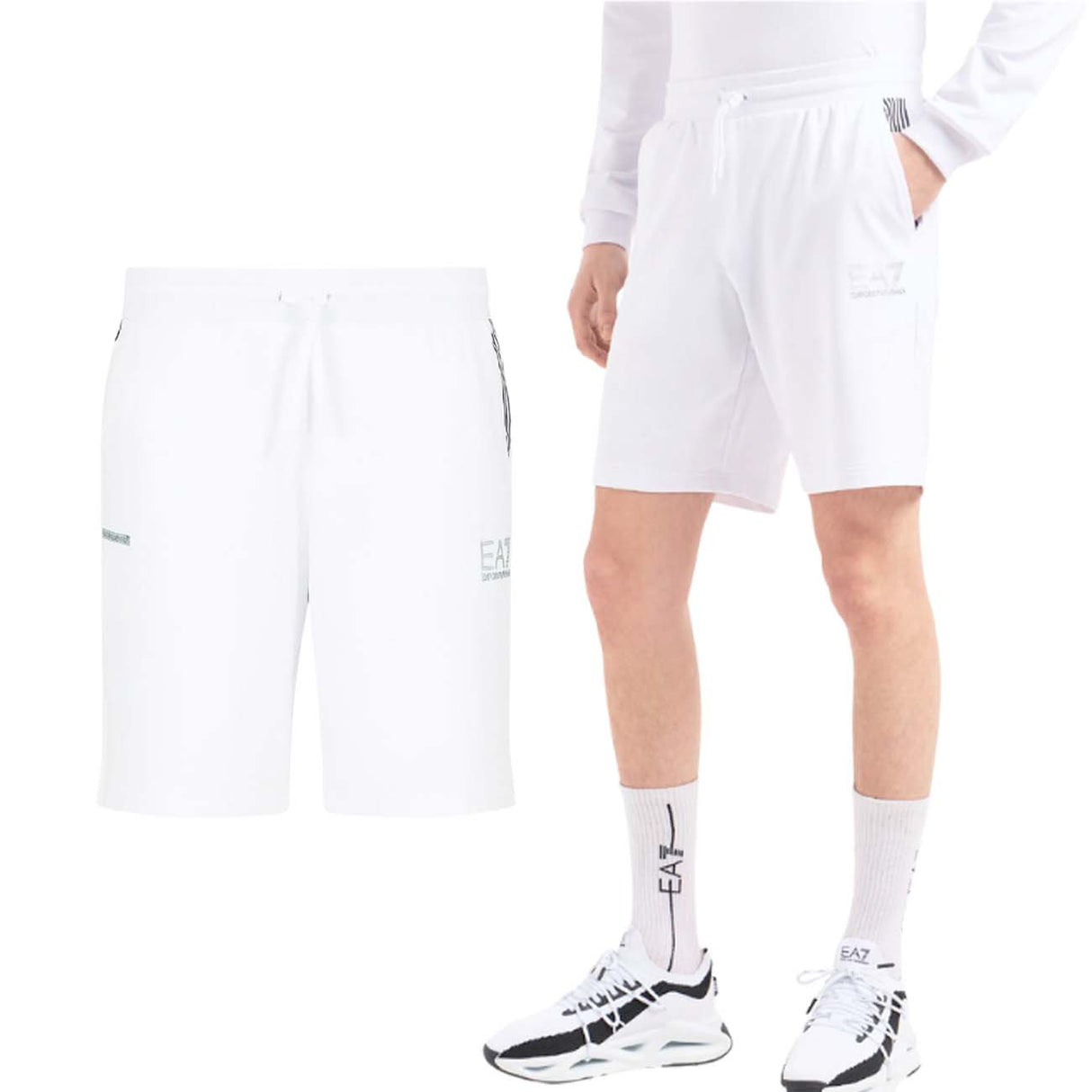 PANTALONCINO ARMANI EA7 E24 3DPS66 PJLIZ 1100 BIANCO