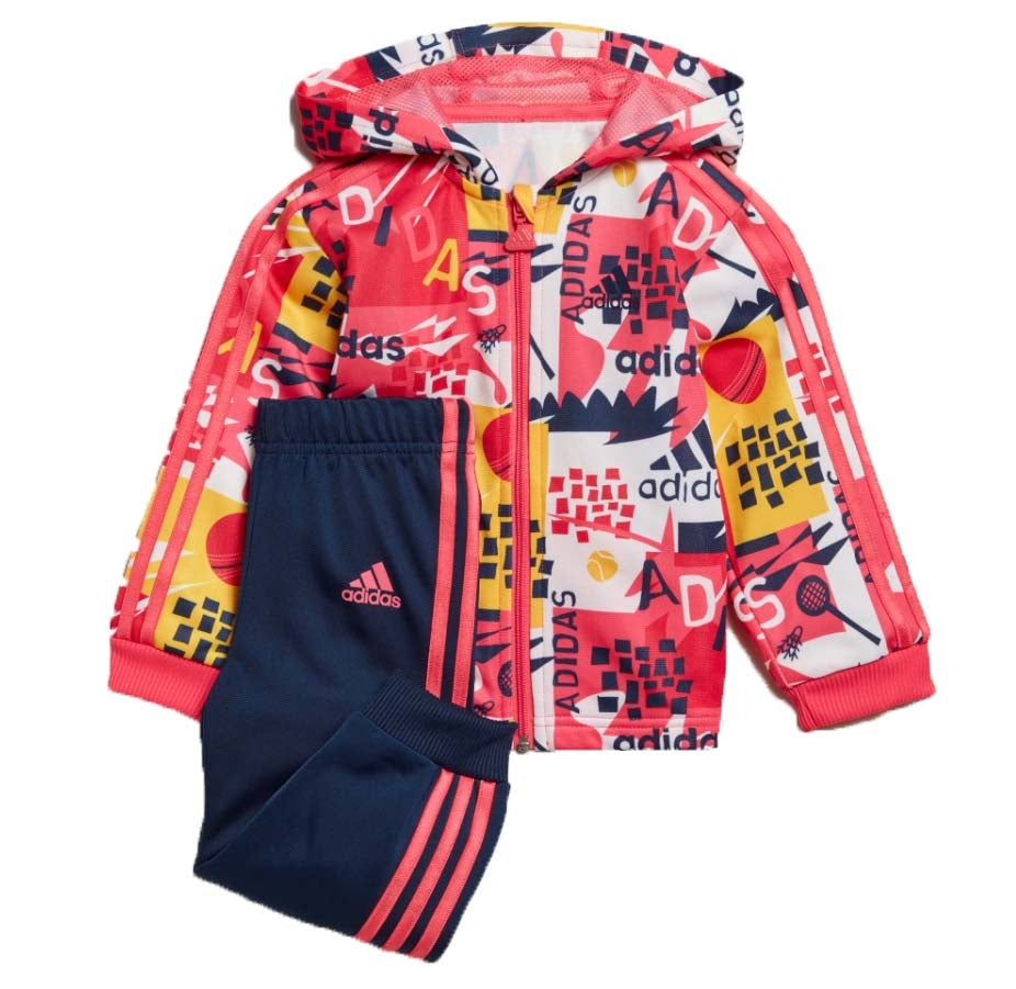 TUTA BAMBINI ADIDAS ED1140 SHINY HOODED TRAINING