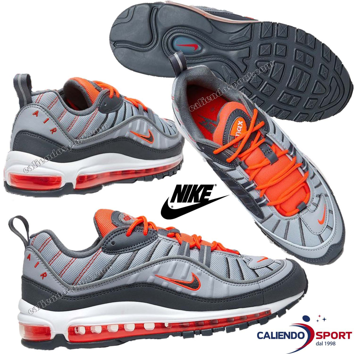 SCARPA AIR MAX 98 640744 006 UOMO GRIGIO CORSA PALESTRA RUNNING SPORT