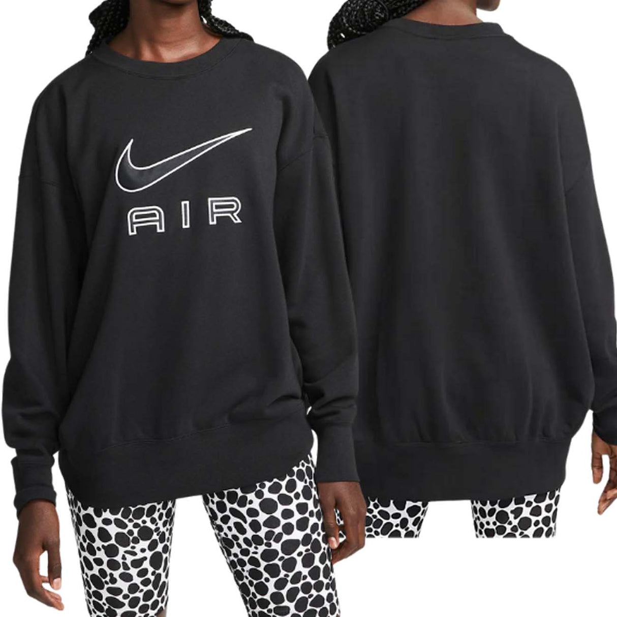 FELPA NIKE DONNA DQ6567 010 AIR COTONE FELPATO