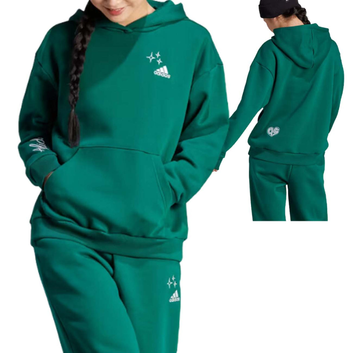 FELPA DONNA ADIDAS IJ8738 SCRIBBLE EMBROIDERY FELPATA