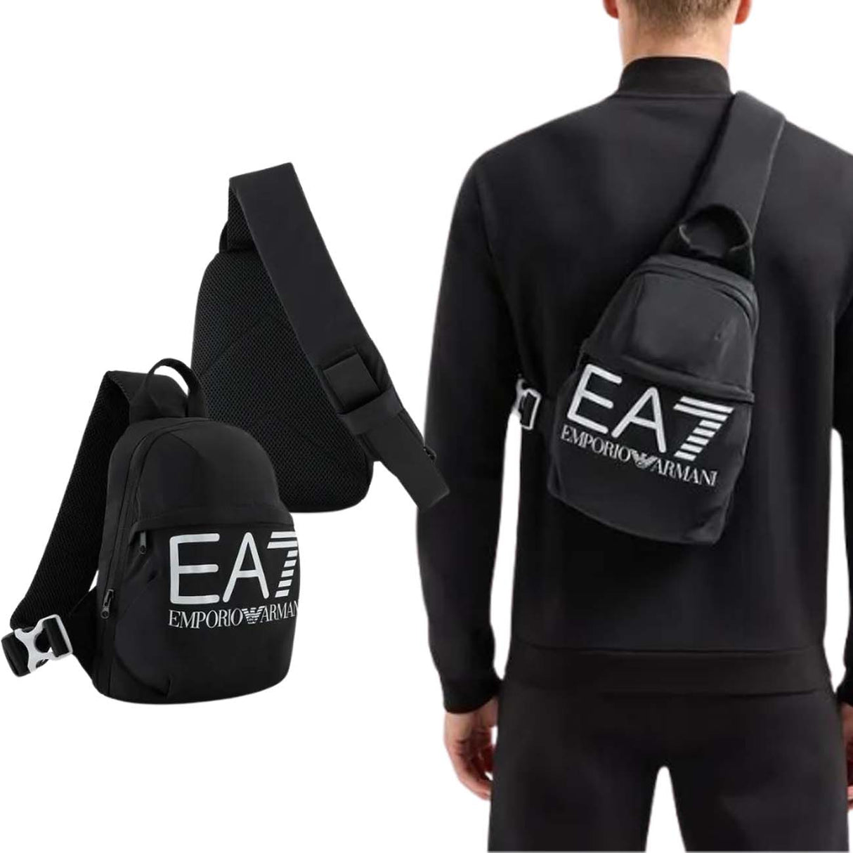 MARSUPIO ARMANI EA7 249500 4R911 07520 NERO MONOSPALLA