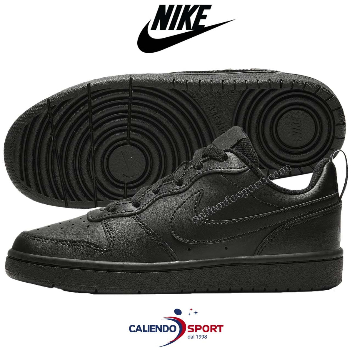 SCARPA NIKE BQ5448 001 NERO COURT BOROUGH LOW GS RAGAZZI