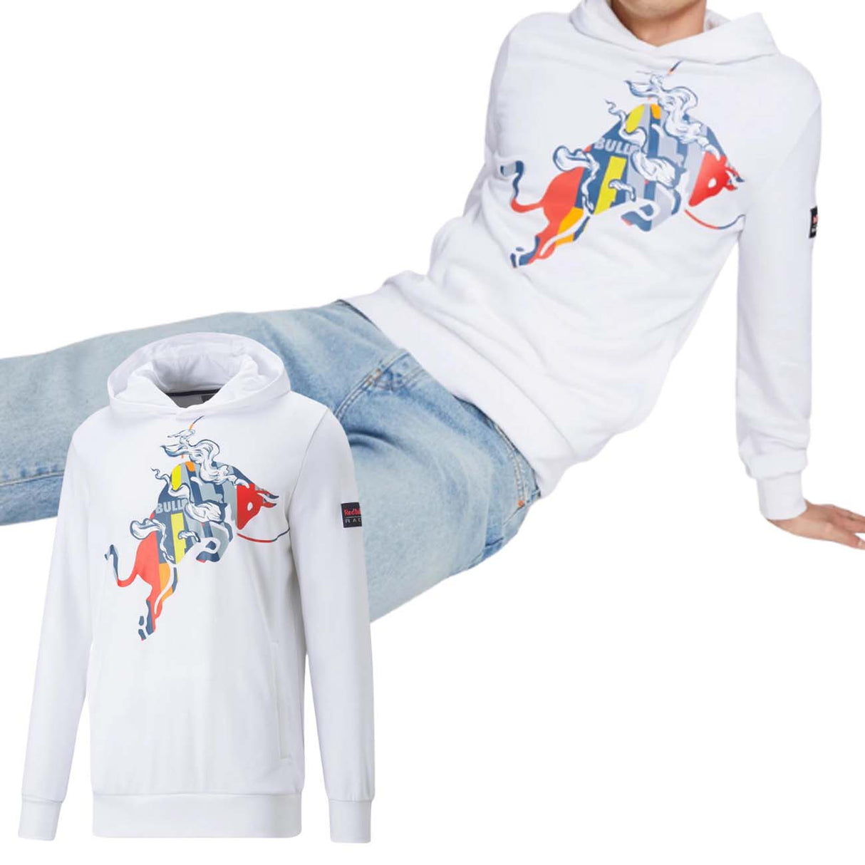 Sweat-shirt en coton brossé Red Bull PUMA 534995
