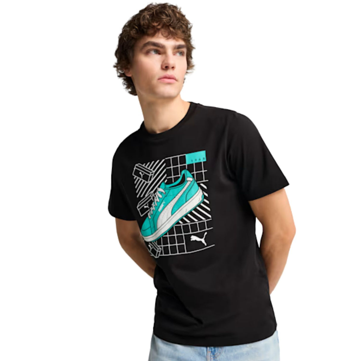 T-SHIRT PUMA 684830 01 GRAFICA SNEAKER NERO COTONE