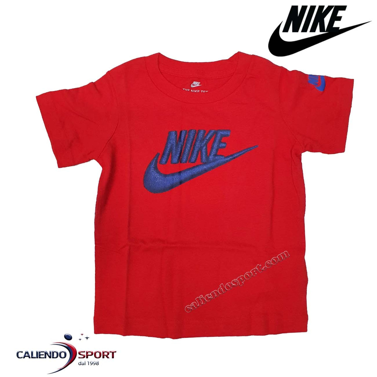 NIKE 86F464 U10 RED COTTON CHILDREN'S T-SHIRT