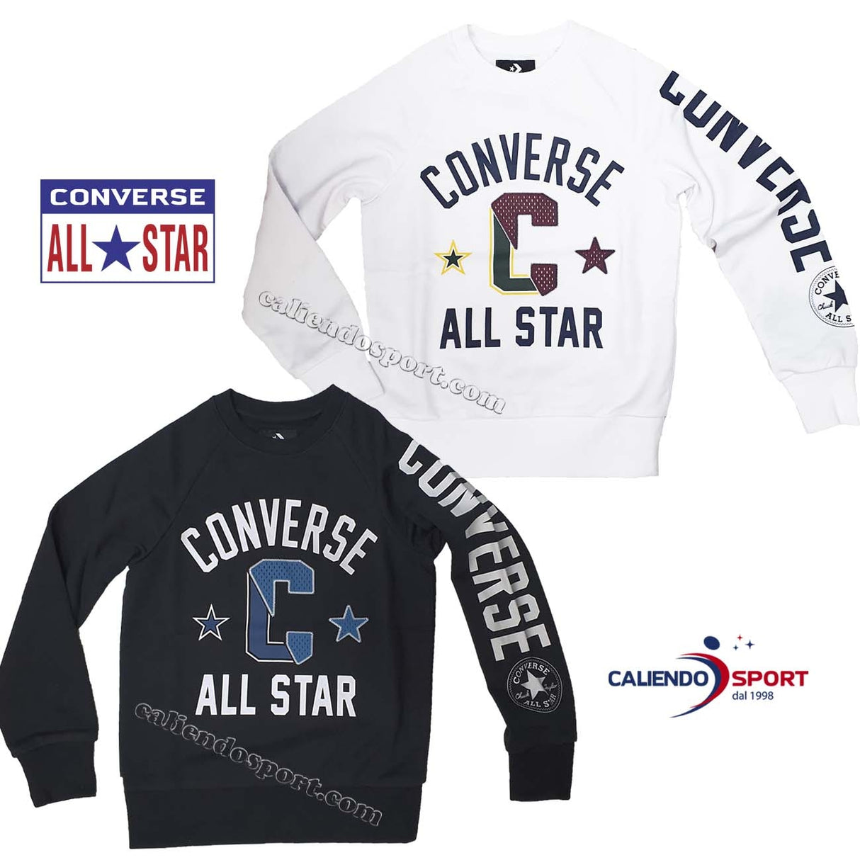 FELPA CONVERSE RAGAZZI 9CA847 ALL STAR COTONE FELPATO