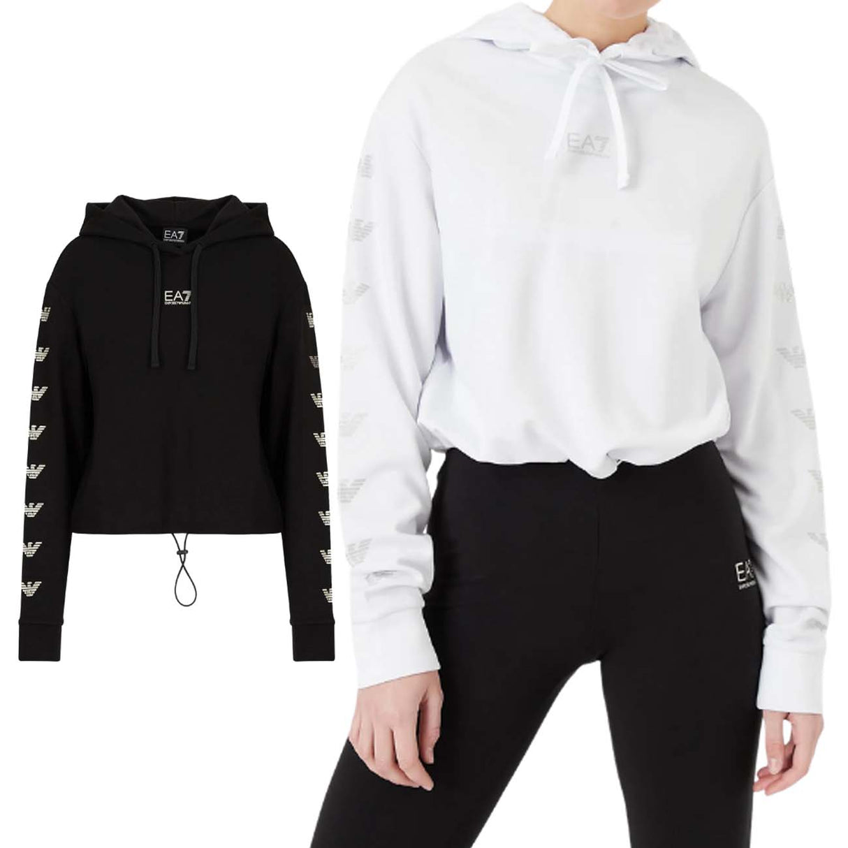 FELPA ARMANI EA7 DONNA 3LTM12TJ3PZ CROPPED LOGO