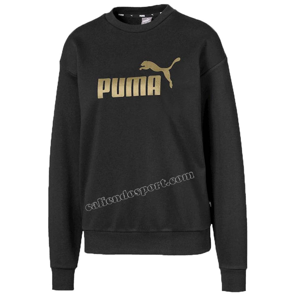 SWEAT-SHIRT FEMME PUMA 582408 01 02 BLANC NOIR COTON COL RAS DU COU
