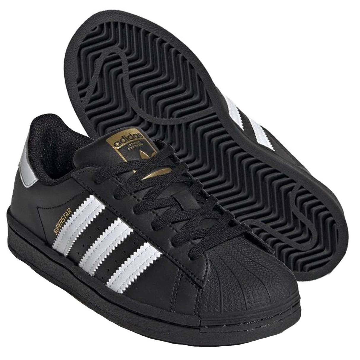 ADIDAS KIDS EF5394 SUPERSTARS BLACK SHOES