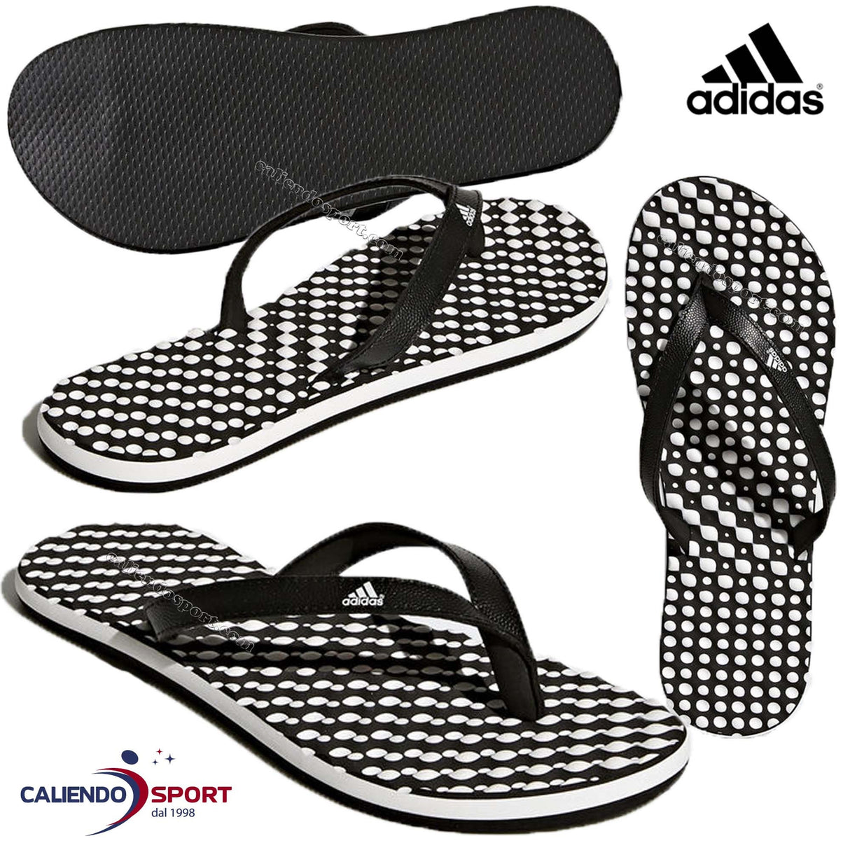 INFRADITO DONNA ADIDAS B23738 NERO MARE PISCINA PALESTRA EEZAY DOTS