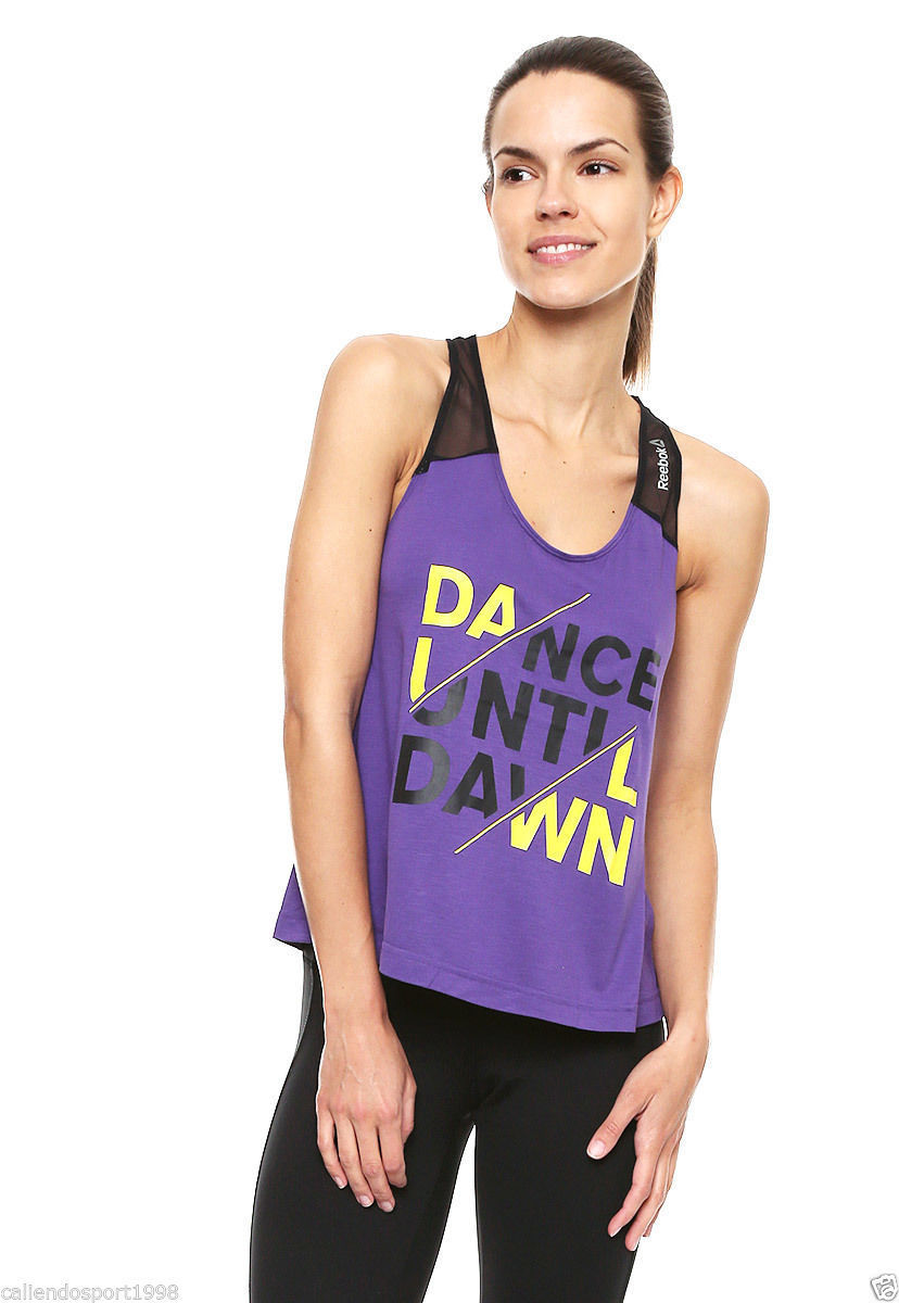 Donna Cannottiera reebok DF GRAFICO TANK2 Sport corsa Palest