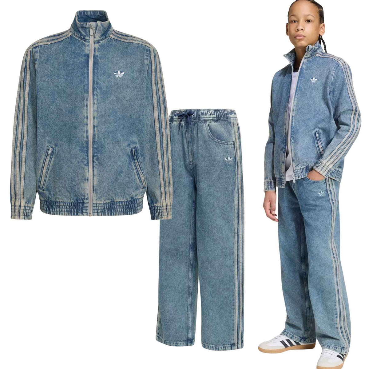 GIACCA+PANTALONE RAGAZZI ADIDAS KR6530 KR6531 DENIM
